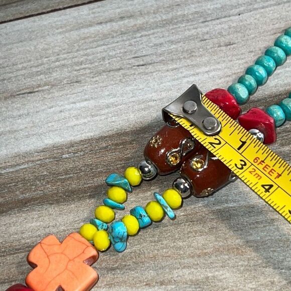 Mala Following Dreams Turquoise Color Bead and Wood Necklace - Picture 9 of 9